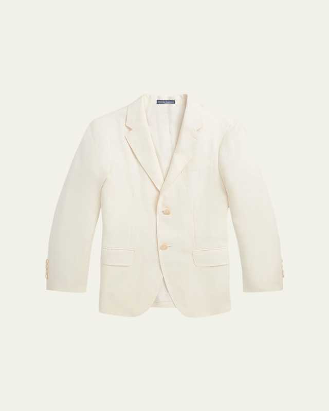 Boy's Solid Linen Tailored Sport Coat, Size 8-